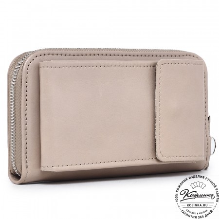  Кожаный клатч "Чукотка" (бежевый гладкая кожа)