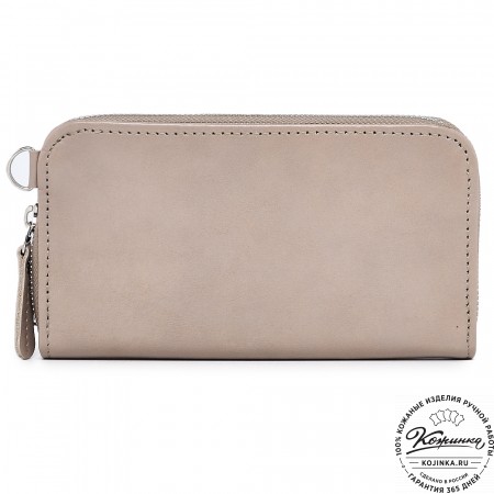  Кожаный клатч "Чукотка" (бежевый гладкая кожа)