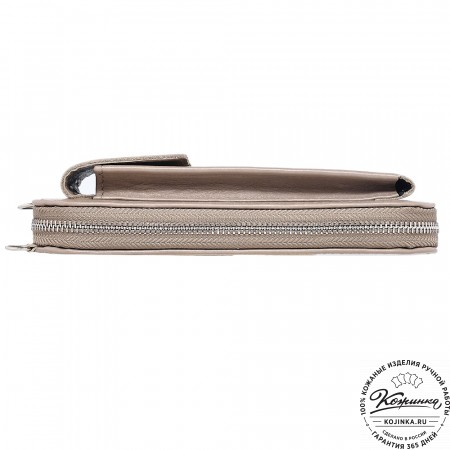  Кожаный клатч "Чукотка" (бежевый гладкая кожа)