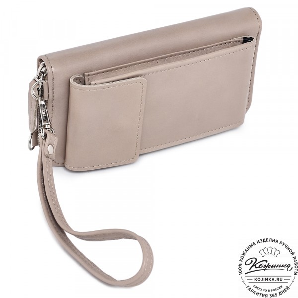  Кожаный клатч "Чукотка" (бежевый гладкая кожа). фото 1