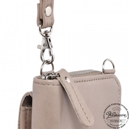  Кожаный клатч "Чукотка" (бежевый гладкая кожа)