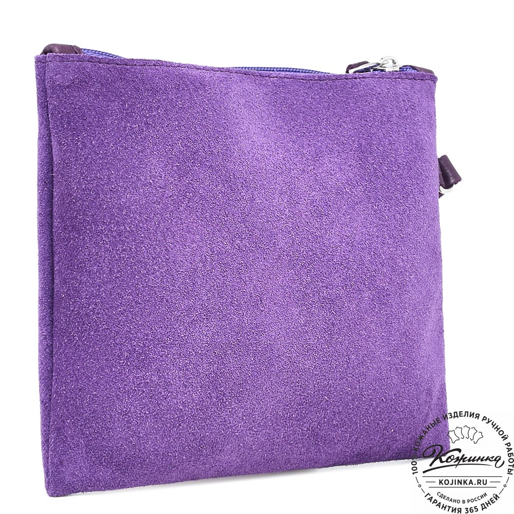  Кожаная косметичка "Флавия" велюр (сирень) 