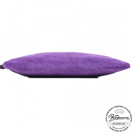  Кожаная косметичка "Флавия" велюр (сирень) 