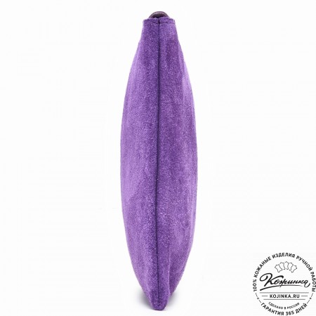  Кожаная косметичка "Флавия" велюр (сирень) 