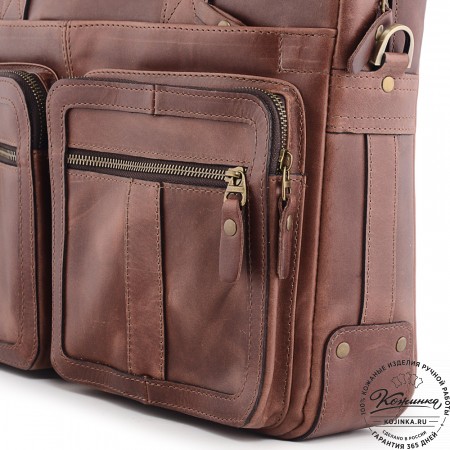  Кожаная деловая сумка "Гильермо" (коричневый воск)