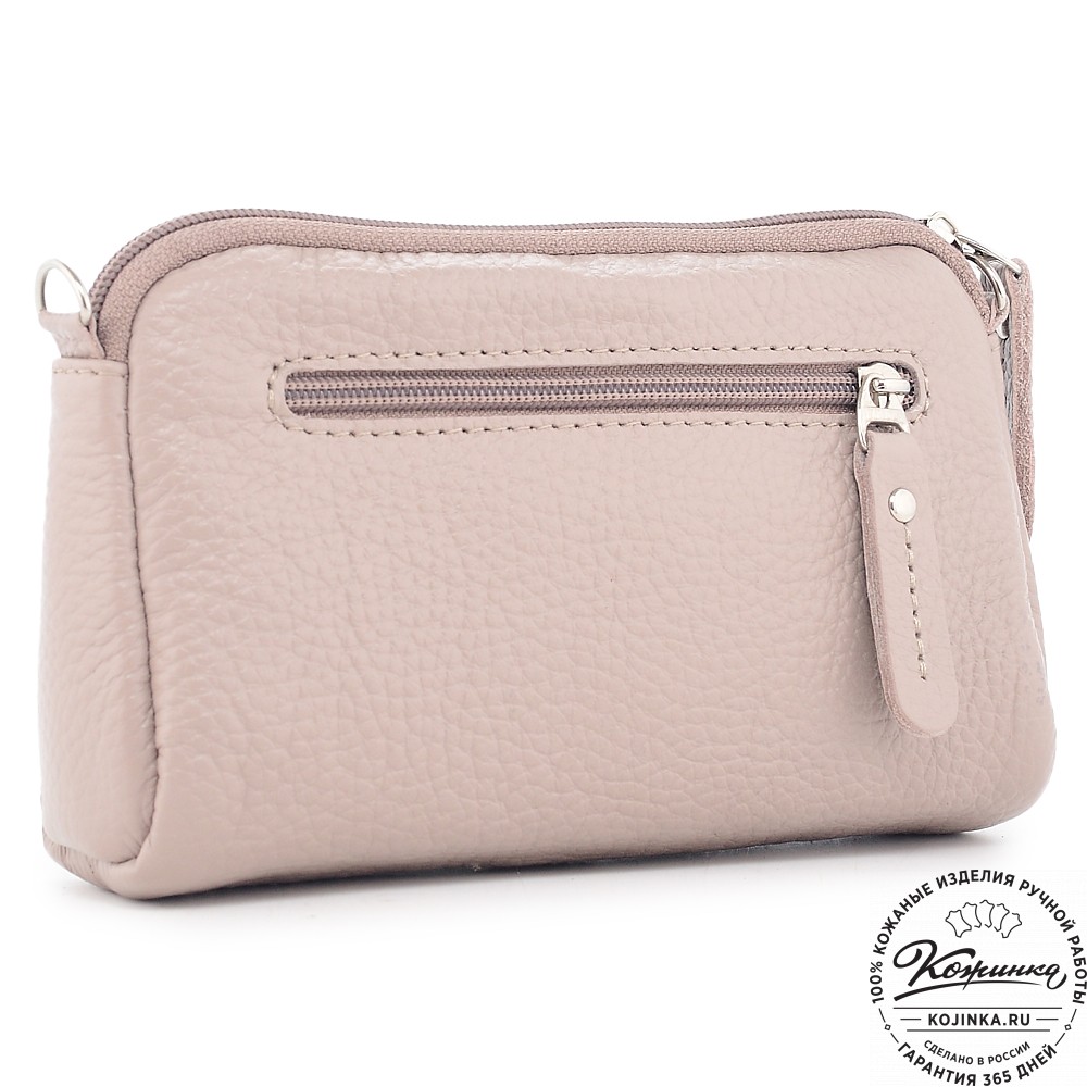  Кожаный клатч "Марта" (пудра)