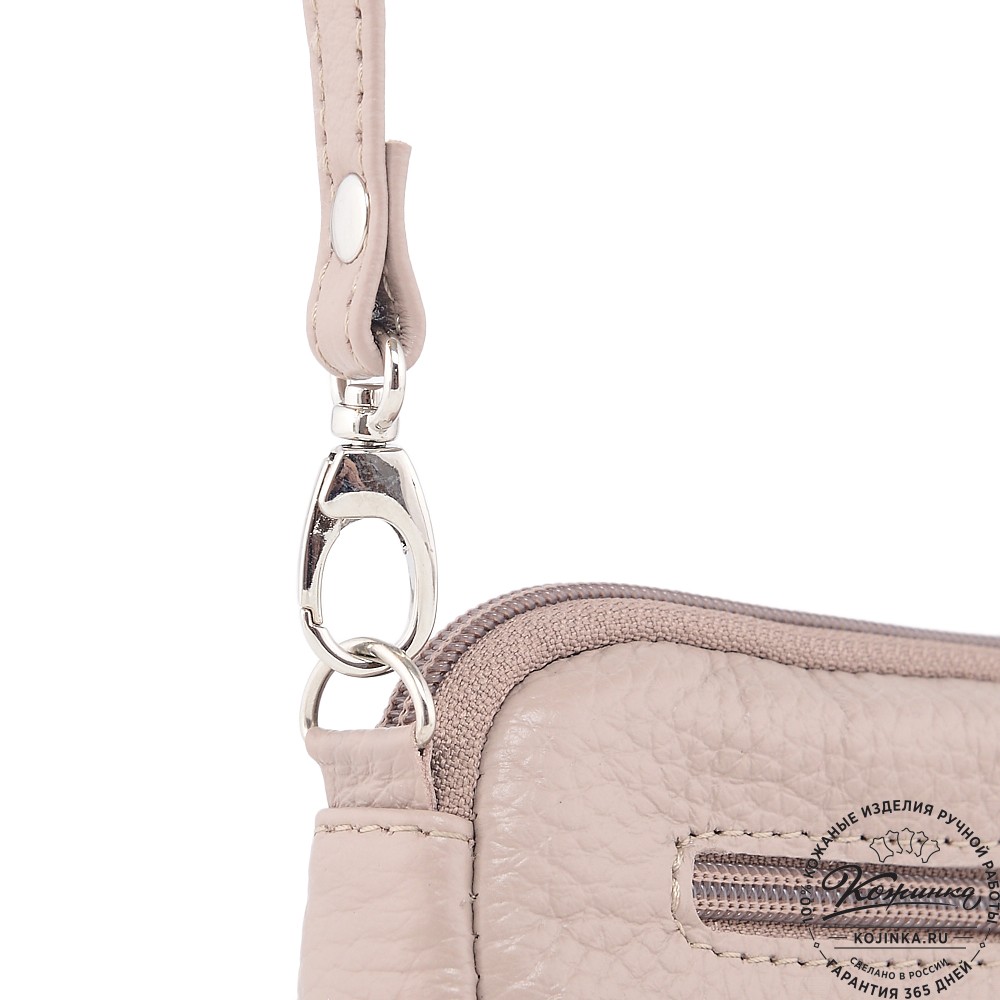  Кожаный клатч "Марта" (пудра)