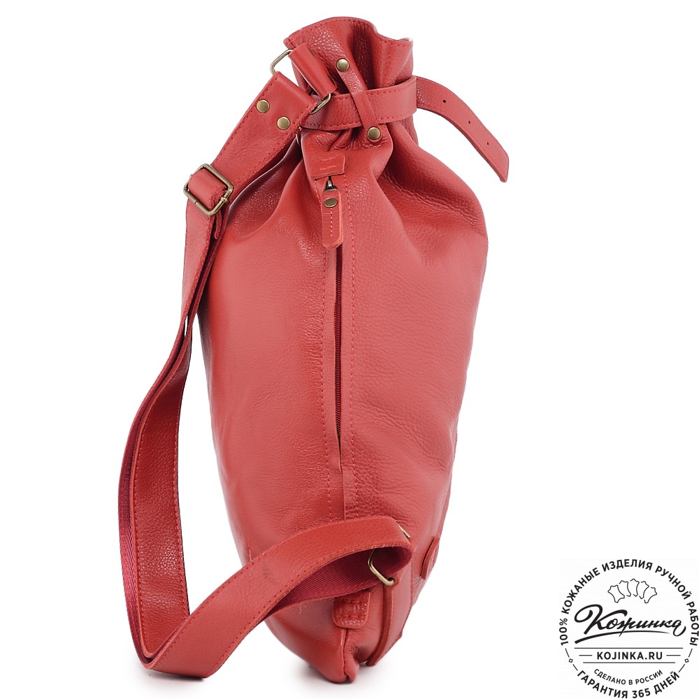  Кожаный рюкзак "Селена" (красный) 