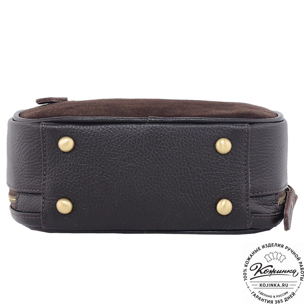 Женская кожаная сумка "Селин" (темно-коричневая)