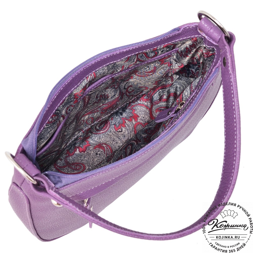  Кожаная женская сумка "Каролина" (темная сирень)