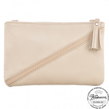 Кожаная сумка "Шарлота" (бежевая)