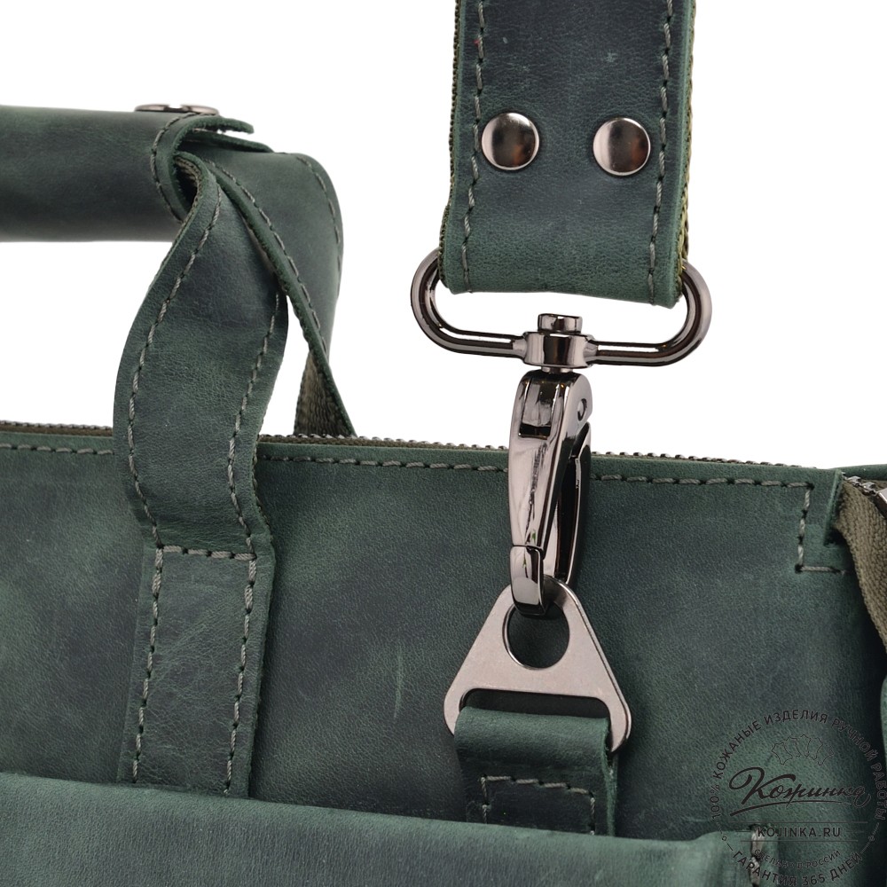  Кожаная деловая сумка "Стюарт" (изумруд)