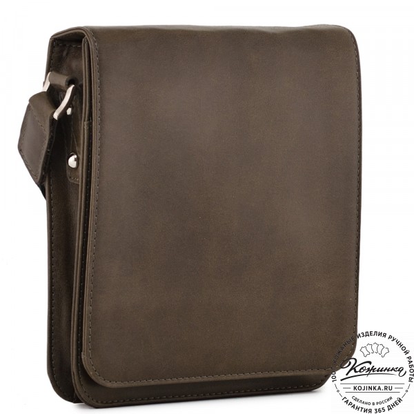 Мужская кожаная сумка "Таллин" (олива). фото 1