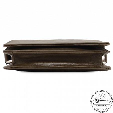 Мужская кожаная сумка "Таллин" (олива)