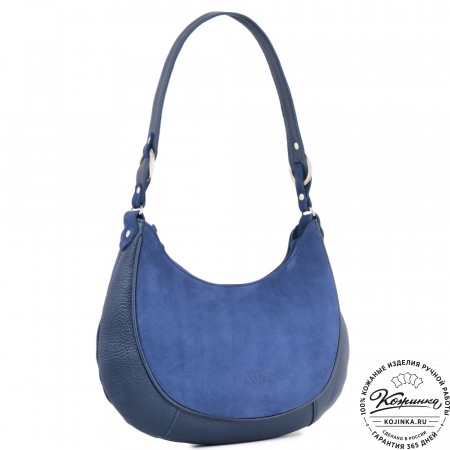  Женская кожаная сумка "Валенсия" (синяя)