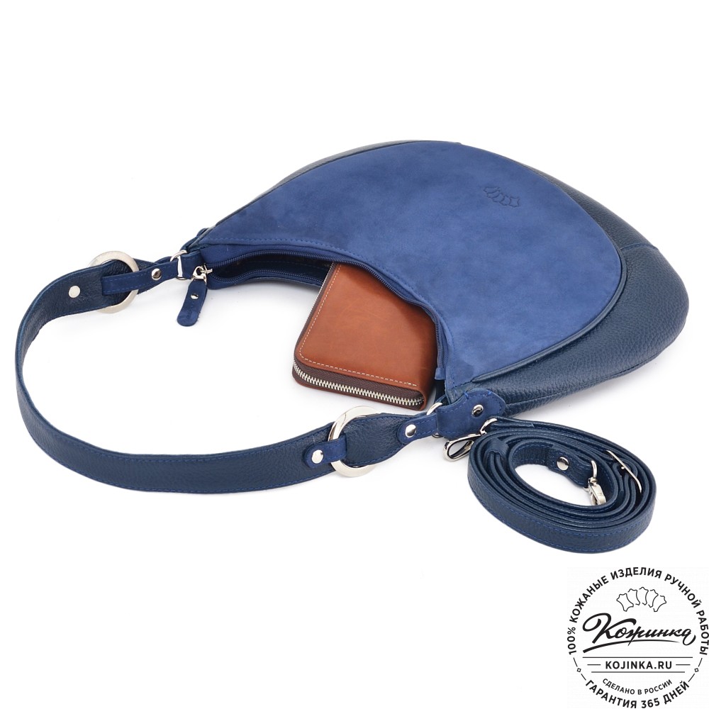  Женская кожаная сумка "Валенсия" (синяя)