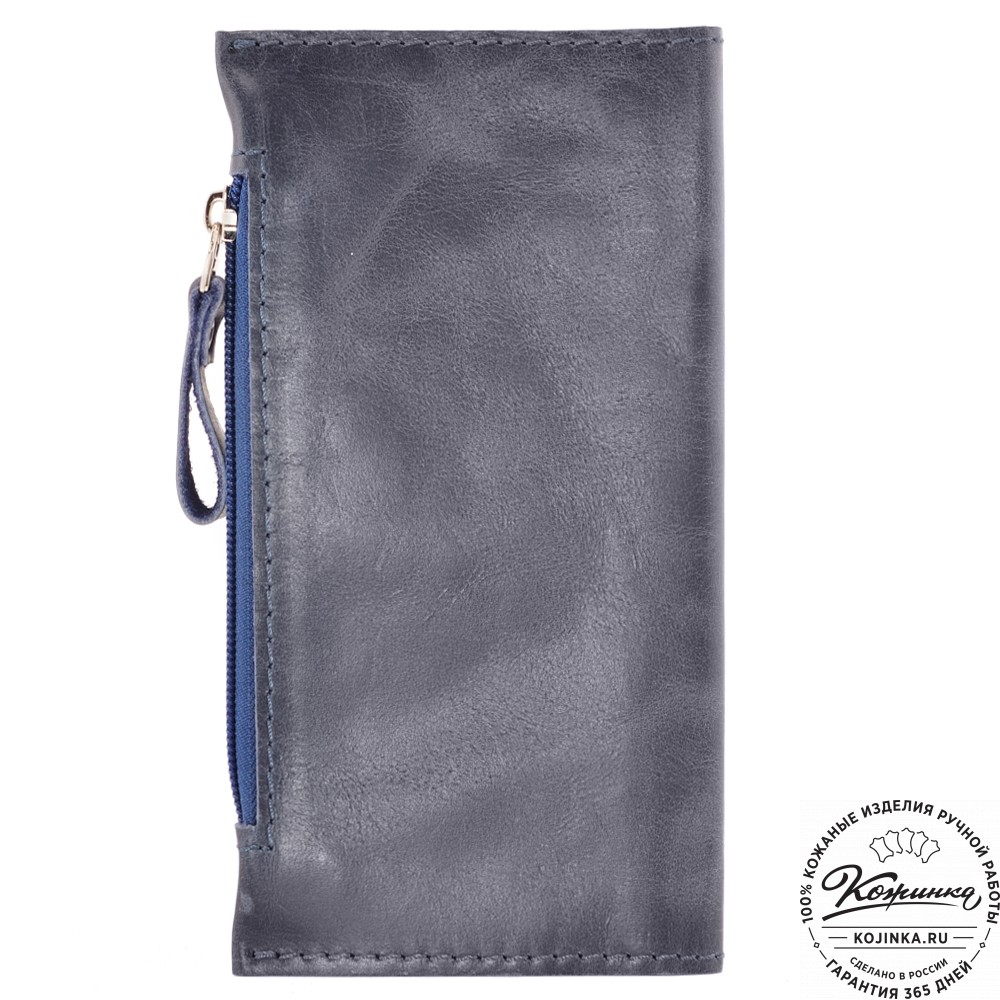  Кожаное портмоне "Арни" (синий антик) 