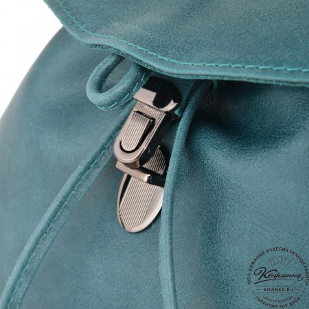  Женский кожаный рюкзак "Паулина" (изумруд) 