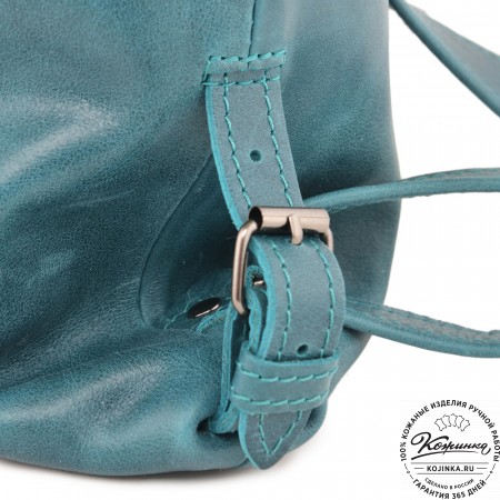  Женский кожаный рюкзак "Паулина" (изумруд) 