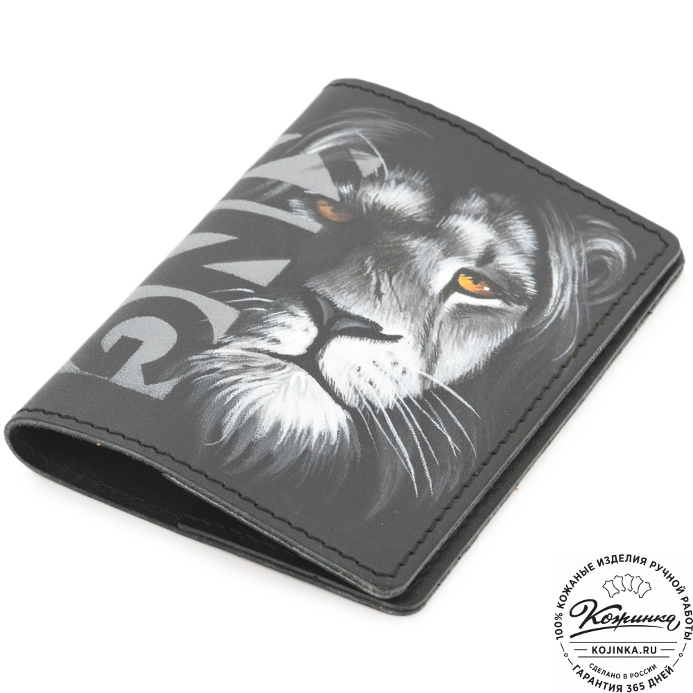 Кожаная обложка на паспорт "Будапешт" "Лев"