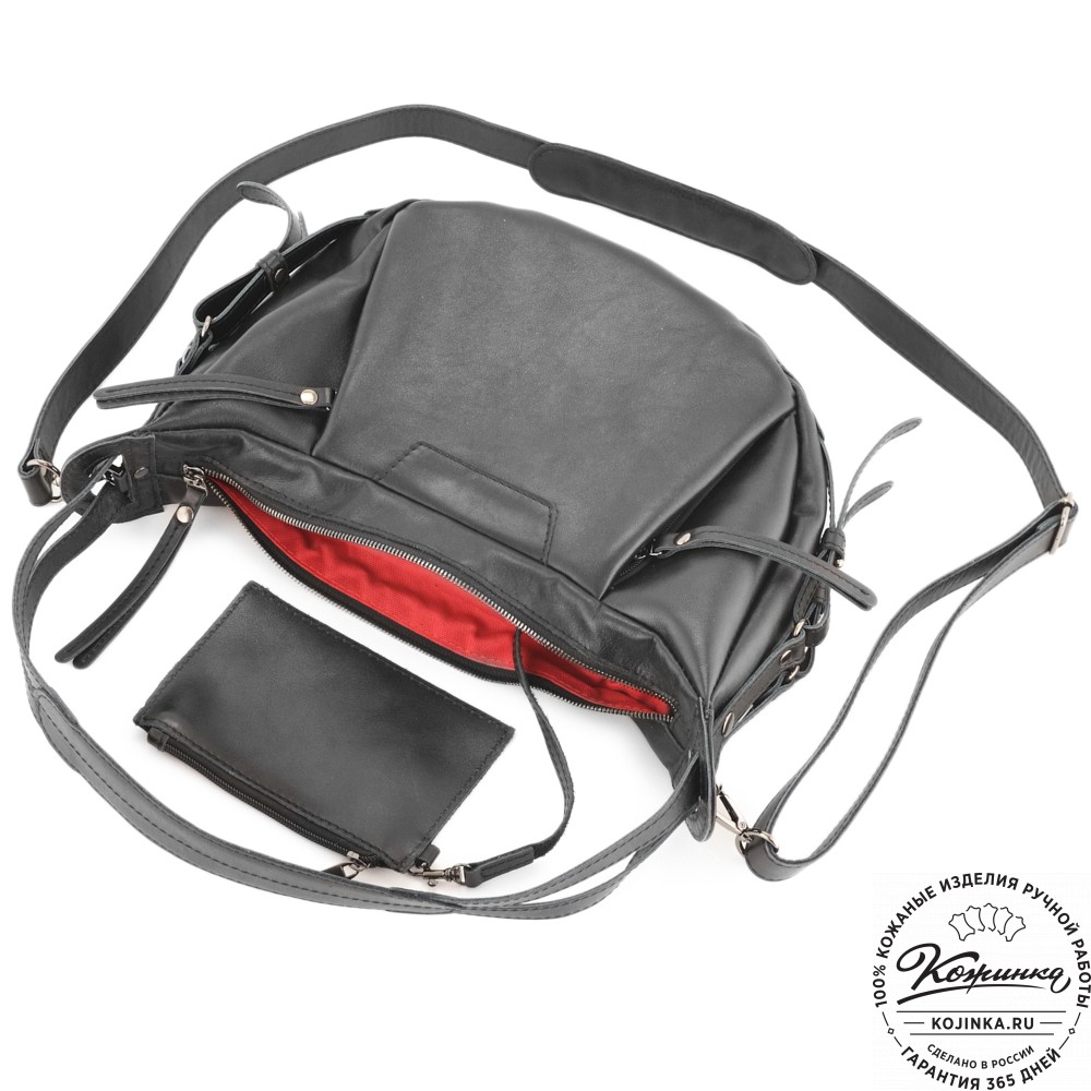 Женская кожаная сумка "Техас" (черная)