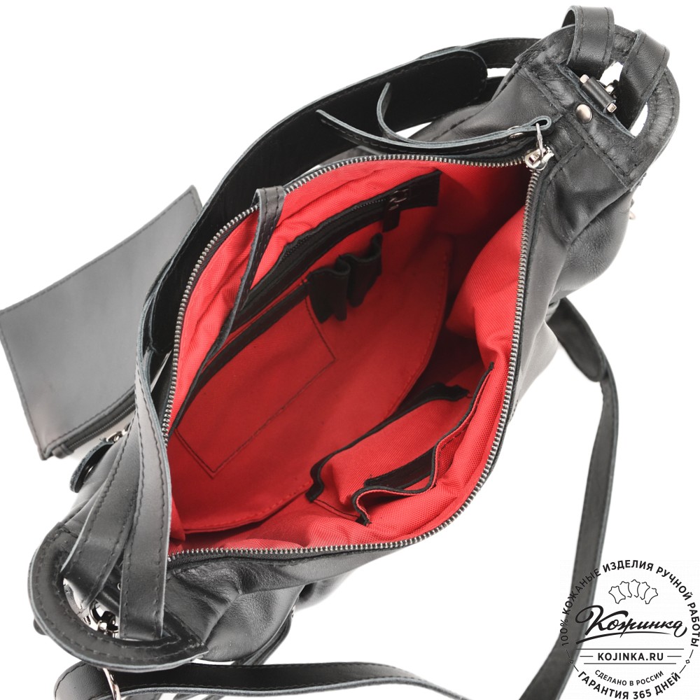 Женская кожаная сумка "Техас" (черная)