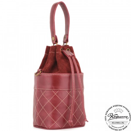 Женская кожаная сумка "Жизель" (бордо)