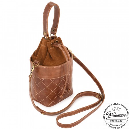 Женская кожаная сумка "Жизель" (коричневый)