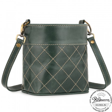 Женская кожаная сумка "Жизель" (зеленый)