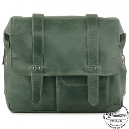 Кожаная сумка "Фрея" (зеленая)