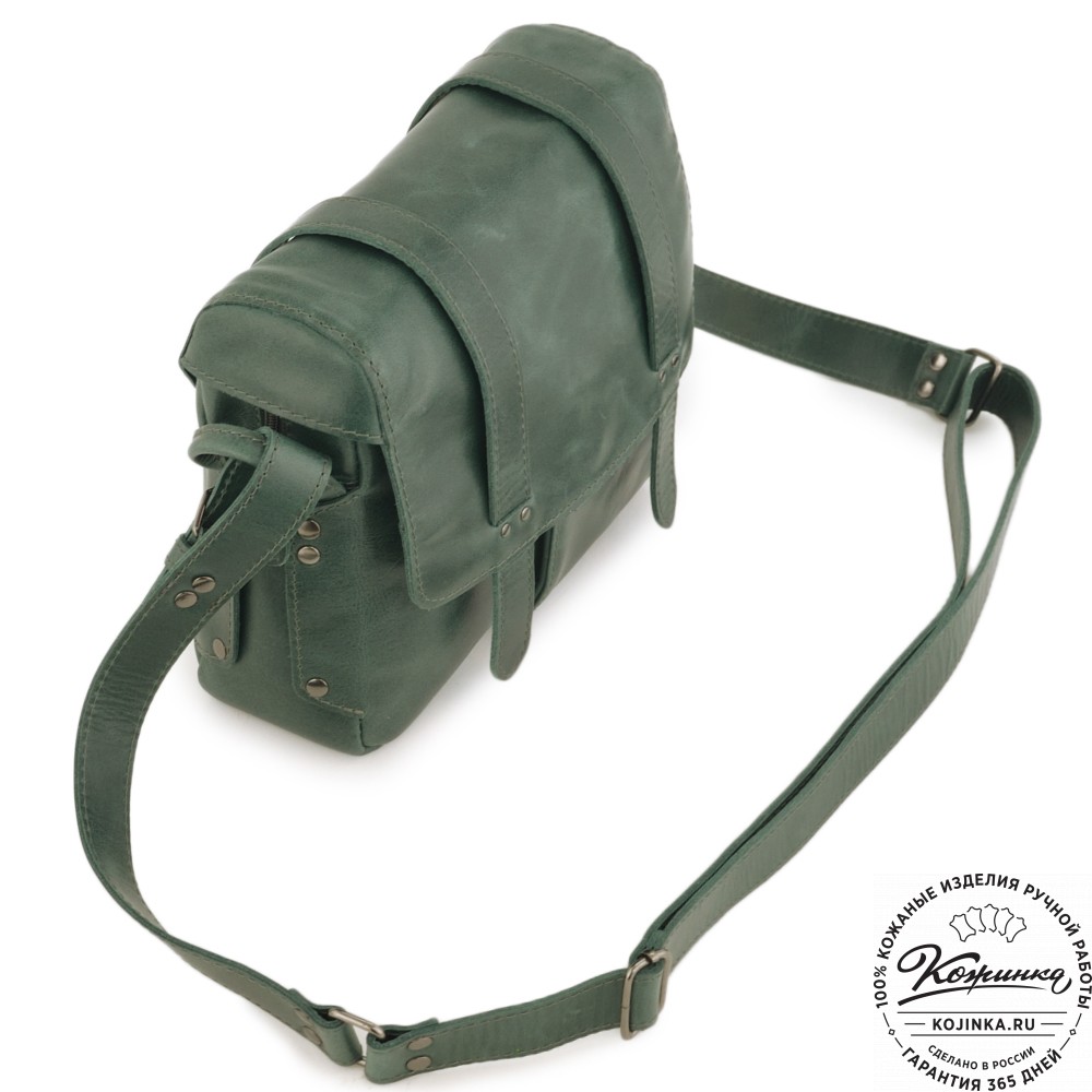 Кожаная сумка "Фрея" (зеленая)