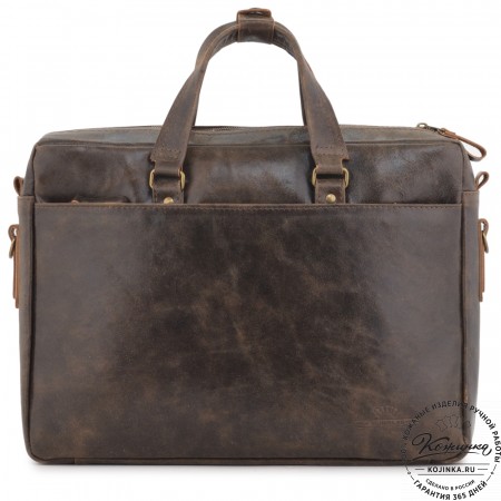 Кожаная мужская сумка "Хантер" (коричневая наппа) 