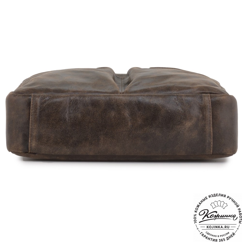 Кожаная мужская сумка "Хантер" (коричневая наппа) 