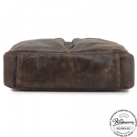 Кожаная мужская сумка "Хантер" (коричневая наппа) 