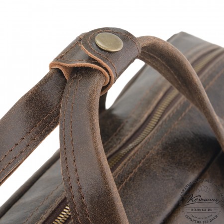 Кожаная мужская сумка "Хантер" (коричневая наппа) 