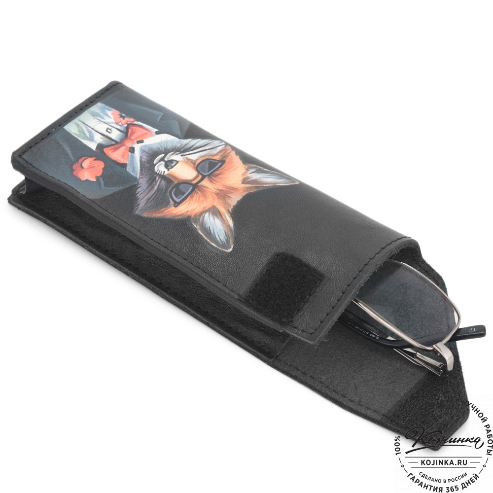 Кожаный футляр для очков "Марокко" "Лис в очках"