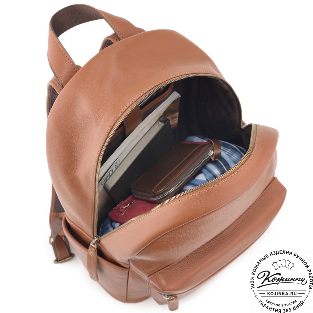 Кожаный рюкзак "Старк" (рыжий) 