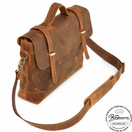  Кожаный портфель "Англетер" (рыжий крейзи)