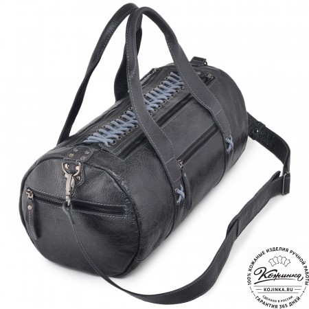  Кожаная сумка "Тайлер" (глянец черный)