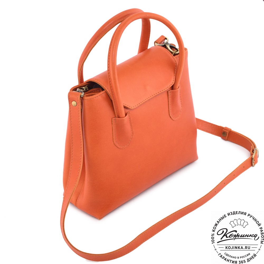 Женская кожаная сумка "Ванесса" (оранж)