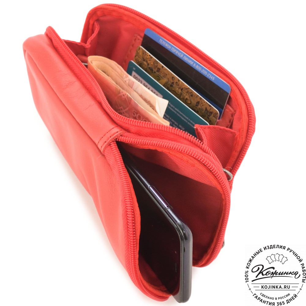 Кожаный клатч "Денвер" (красный)