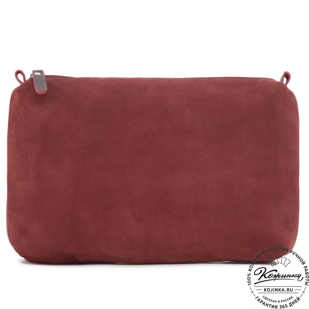 Кожаная косметичка "Лорен" (бордо)