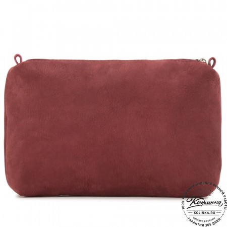 Кожаная косметичка "Лорен" (бордо)