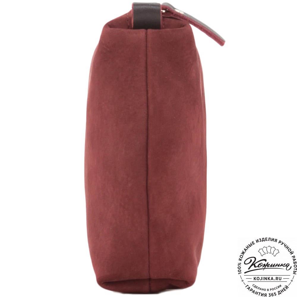 Кожаная косметичка "Лорен" (бордо)