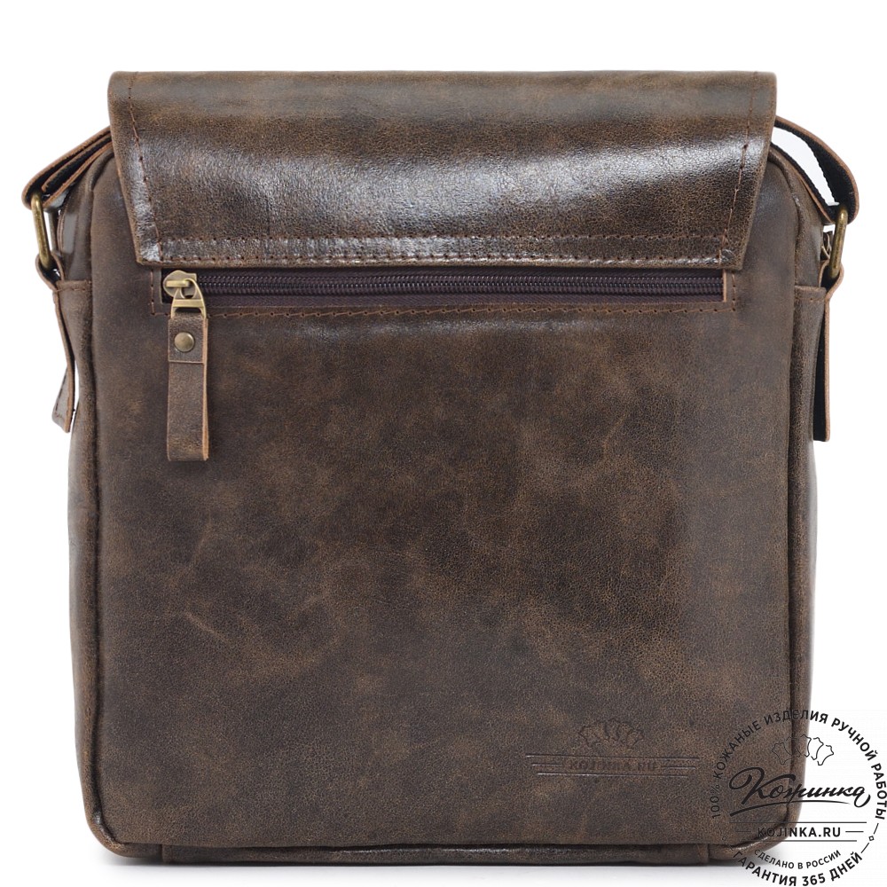  Кожаная сумка через плечо "Алекс" (коричневая наппа)