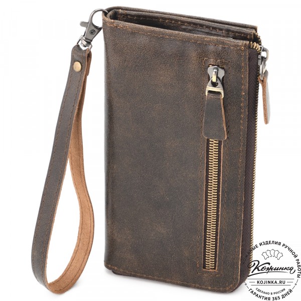 Кожаное портмоне Дублин (коричневая наппа). фото 1