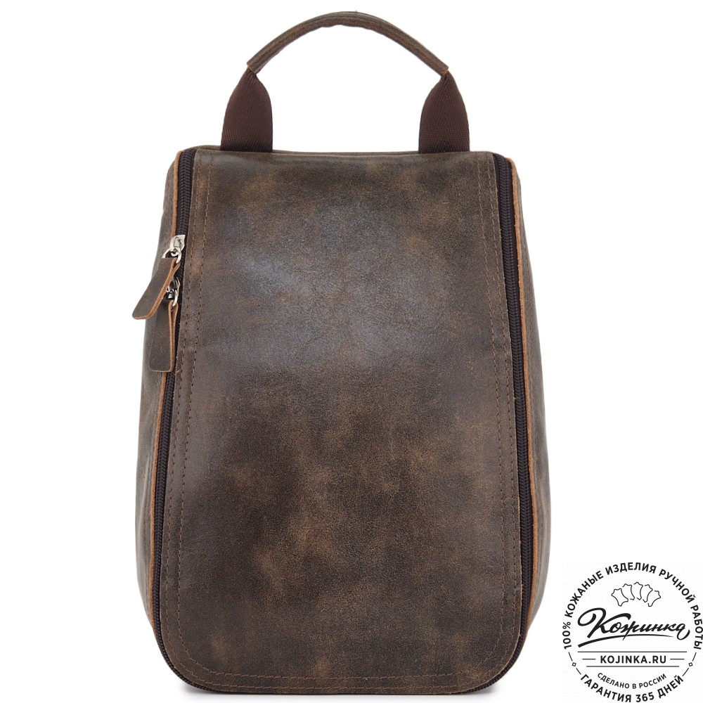 Кожаный несессер "Каспий " (коричневая наппа)