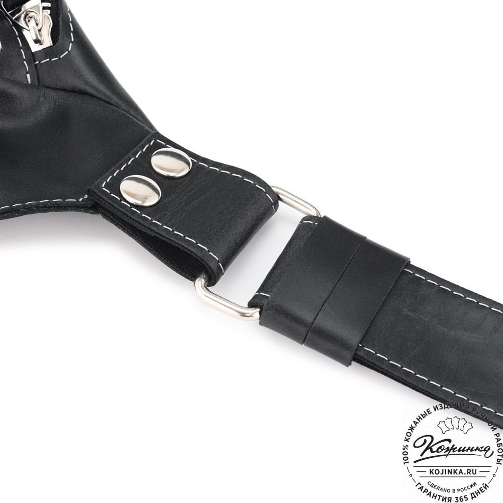 Кожаная сумка на пояс "Марио" (черный)