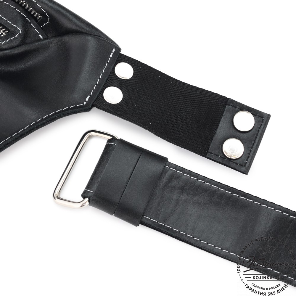 Кожаная сумка на пояс "Марио" (черный)