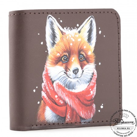 Кожаный бумажник "Рокки" "Лисенок" (коричневый)